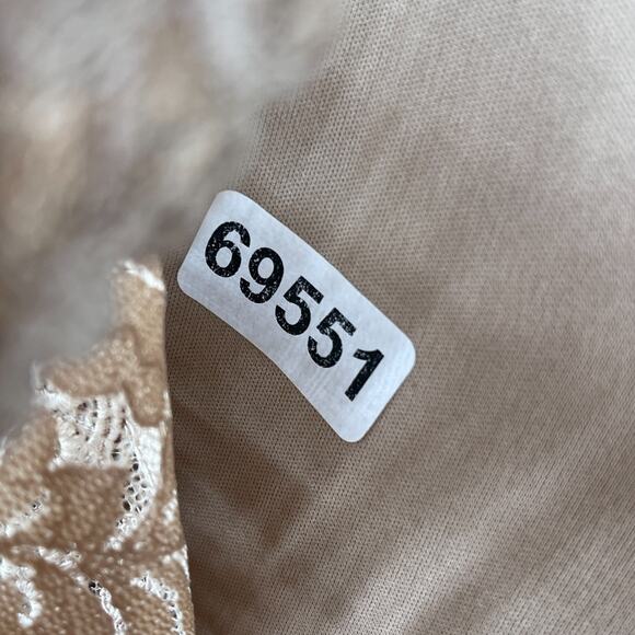 CABLE & GAUGE Tank Top XS Floral Lace Overlay Blouse Mock Neck Brown NEW - Picture 12 of 12